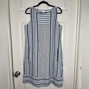 J Jill Love Linen Summer Striped Shift Dress